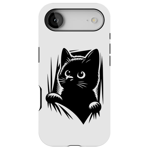 Cute Peek Cat 2 Tough Cases For Apple iPhone (17, 16, 15, 14, 13, 12, 11, X, SE, 8, 7/ Air, Plus, Pro, Max, Mini, XR, XS), Print in USA