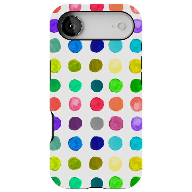 Polka Dot 15 Tough Cases For Apple iPhone (17, 16, 15, 14, 13, 12, 11, X, SE, 8, 7/ Air, Plus, Pro, Max, Mini, XR, XS), Print in USA