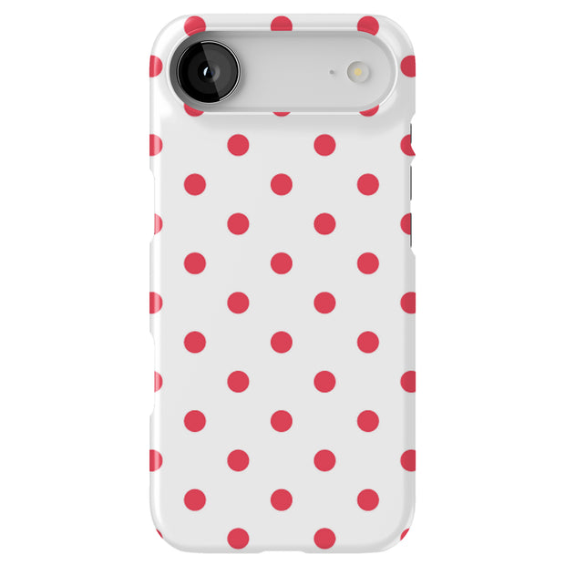 Dots White Tough Cases For Apple iPhone (17, 16, 15, 14, 13, 12, 11, X, SE, 8, 7/ Air, Plus, Pro, Max, Mini, XR, XS), Print in USA