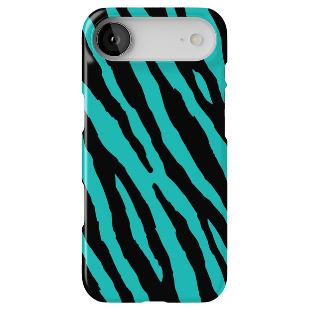 Bule Zebra Skin Tough Cases For Apple iPhone (17, 16, 15, 14, 13, 12, 11, X, SE, 8, 7/ Air, Plus, Pro, Max, Mini, XR, XS), Print in USA