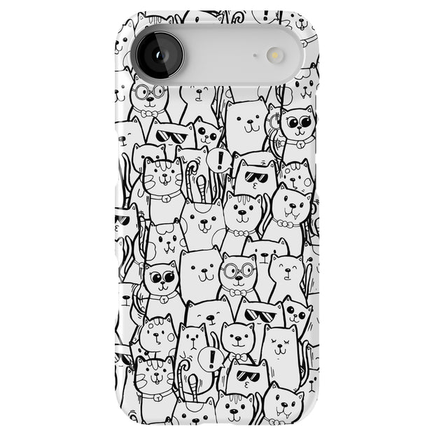 Comic Cat Tough Cases For Apple iPhone (17, 16, 15, 14, 13, 12, 11, X, SE, 8, 7/ Air, Plus, Pro, Max, Mini, XR, XS), Print in USA
