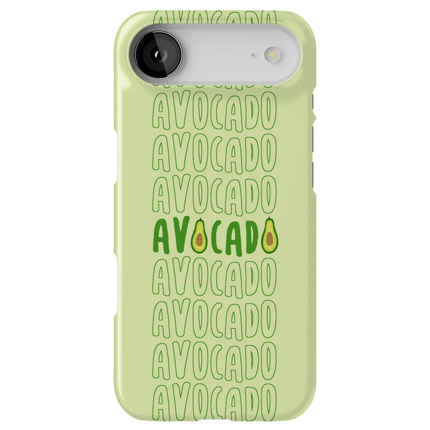Avocado Text  Tough Cases For Apple iPhone (17, 16, 15, 14, 13, 12, 11, X, SE, 8, 7/ Air, Plus, Pro, Max, Mini, XR, XS), Print in USA