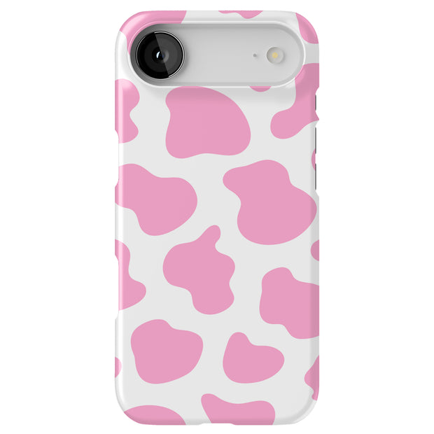 Cow Shape Pink Tough Cases For Apple iPhone (17, 16, 15, 14, 13, 12, 11, X, SE, 8, 7/ Air, Plus, Pro, Max, Mini, XR, XS), Print in USA