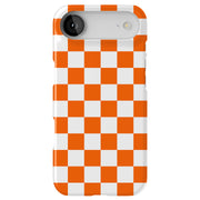 Orange Checker Tough Cases For Apple iPhone (17, 16, 15, 14, 13, 12, 11, X, SE, 8, 7/ Air, Plus, Pro, Max, Mini, XR, XS), Print in USA