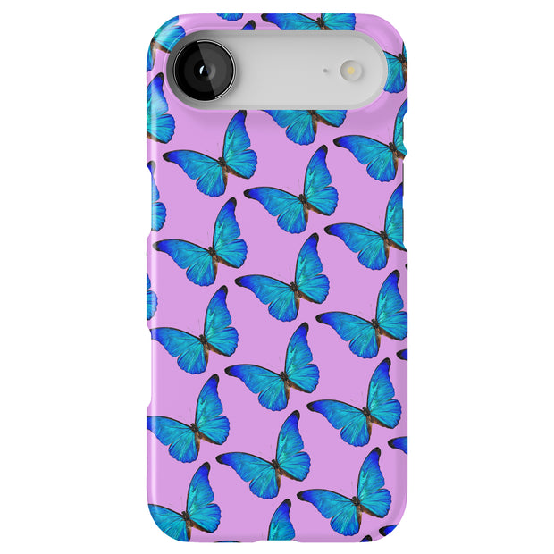 Blue Butterfly Tough Cases For Apple iPhone (17, 16, 15, 14, 13, 12, 11, X, SE, 8, 7/ Air, Plus, Pro, Max, Mini, XR, XS), Print in USA