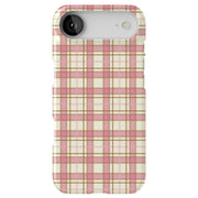 Pink Plaid Line Tough Cases For Apple iPhone (17, 16, 15, 14, 13, 12, 11, X, SE, 8, 7/ Air, Plus, Pro, Max, Mini, XR, XS), Print in USA