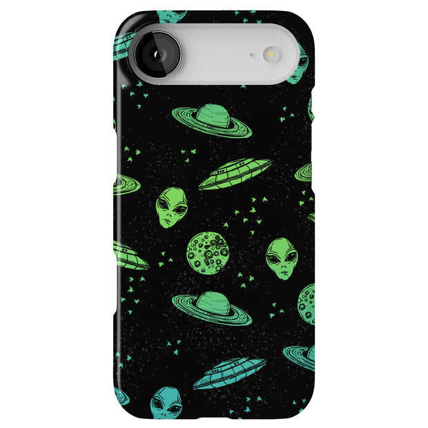 Space Alien Tough Cases For Apple iPhone (17, 16, 15, 14, 13, 12, 11, X, SE, 8, 7/ Air, Plus, Pro, Max, Mini, XR, XS), Print in USA