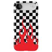 Checkers Flame Tough Cases For Apple iPhone (17, 16, 15, 14, 13, 12, 11, X, SE, 8, 7/ Air, Plus, Pro, Max, Mini, XR, XS), Print in USA