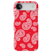 Paisley Red Tough Cases For Apple iPhone (17, 16, 15, 14, 13, 12, 11, X, SE, 8, 7/ Air, Plus, Pro, Max, Mini, XR, XS), Print in USA