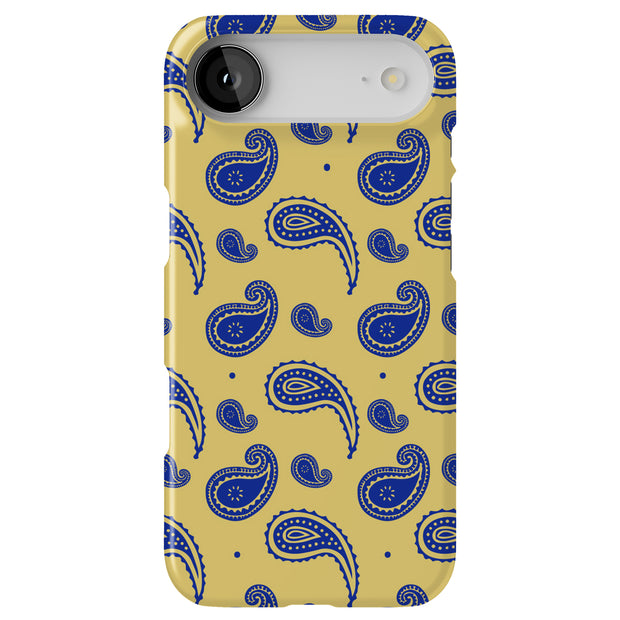 Paisley Yellow Tough Cases For Apple iPhone (17, 16, 15, 14, 13, 12, 11, X, SE, 8, 7/ Air, Plus, Pro, Max, Mini, XR, XS), Print in USA