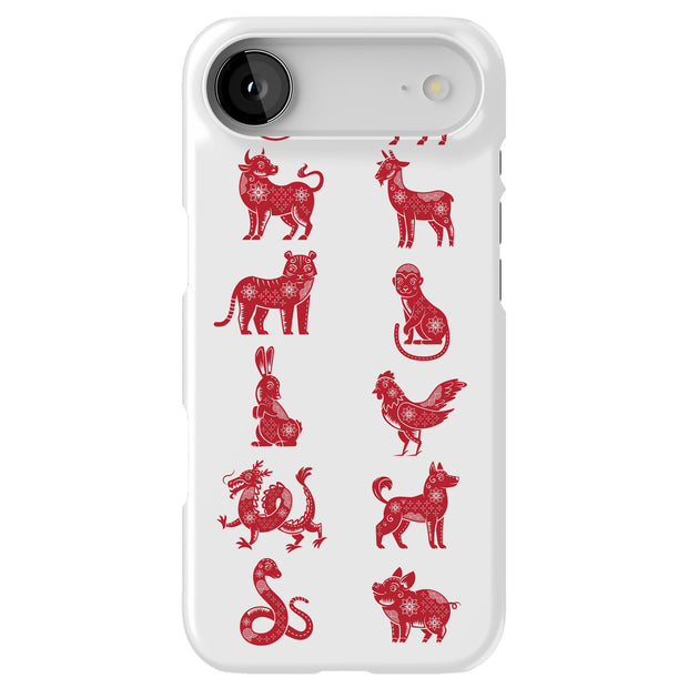 Chinese zodiac Tough Cases For Apple iPhone (17, 16, 15, 14, 13, 12, 11, X, SE, 8, 7/ Air, Plus, Pro, Max, Mini, XR, XS), Print in USA