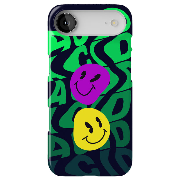 Acid Smile Face Tough Cases For Apple iPhone (17, 16, 15, 14, 13, 12, 11, X, SE, 8, 7/ Air, Plus, Pro, Max, Mini, XR, XS), Print in USA