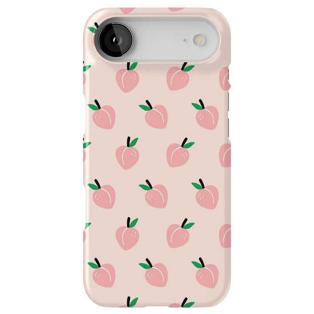 Cute Pink Peach Tough Cases For Apple iPhone (17, 16, 15, 14, 13, 12, 11, X, SE, 8, 7/ Air, Plus, Pro, Max, Mini, XR, XS), Print in USA