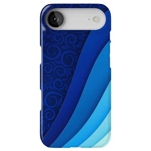 Blue Wavy Tough Cases For Apple iPhone (17, 16, 15, 14, 13, 12, 11, X, SE, 8, 7/ Air, Plus, Pro, Max, Mini, XR, XS), Print in USA