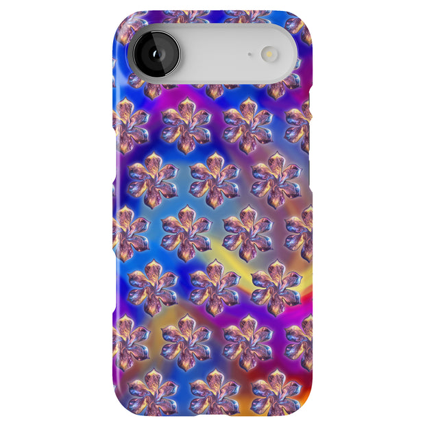 Silver Flowers Tough Cases For Apple iPhone (17, 16, 15, 14, 13, 12, 11, X, SE, 8, 7/ Air, Plus, Pro, Max, Mini, XR, XS), Print in USA