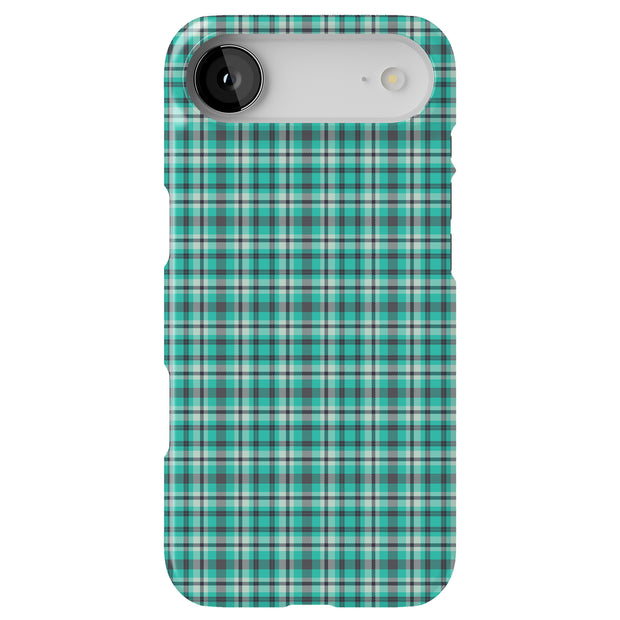 Blue Plaid Tough Cases For Apple iPhone (17, 16, 15, 14, 13, 12, 11, X, SE, 8, 7/ Air, Plus, Pro, Max, Mini, XR, XS), Print in USA