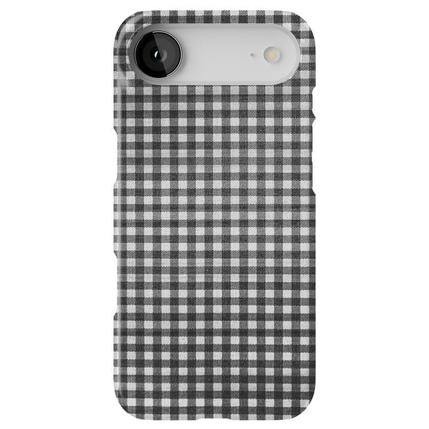 Black Plaid Tough Cases For Apple iPhone (17, 16, 15, 14, 13, 12, 11, X, SE, 8, 7/ Air, Plus, Pro, Max, Mini, XR, XS), Print in USA