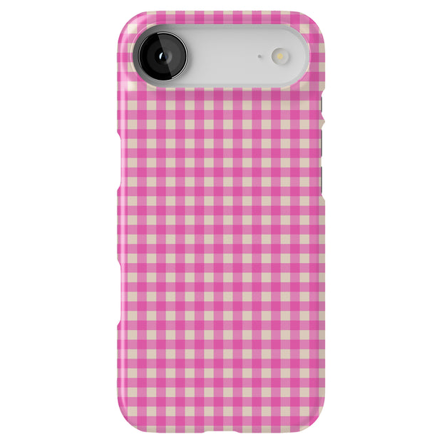 Pink Gingham Tough Cases For Apple iPhone (17, 16, 15, 14, 13, 12, 11, X, SE, 8, 7/ Air, Plus, Pro, Max, Mini, XR, XS), Print in USA
