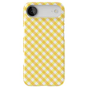 Yellow Gingham Tough Cases For Apple iPhone (17, 16, 15, 14, 13, 12, 11, X, SE, 8, 7/ Air, Plus, Pro, Max, Mini, XR, XS), Print in USA