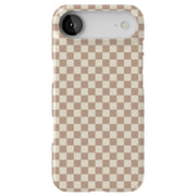 Beige Gingham Tough Cases For Apple iPhone (17, 16, 15, 14, 13, 12, 11, X, SE, 8, 7/ Air, Plus, Pro, Max, Mini, XR, XS), Print in USA