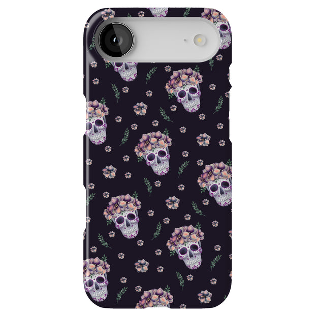 Skull Floral 1 Tough Cases For Apple iPhone (17, 16, 15, 14, 13, 12, 11, X, SE, 8, 7/ Air, Plus, Pro, Max, Mini, XR, XS), Print in USA