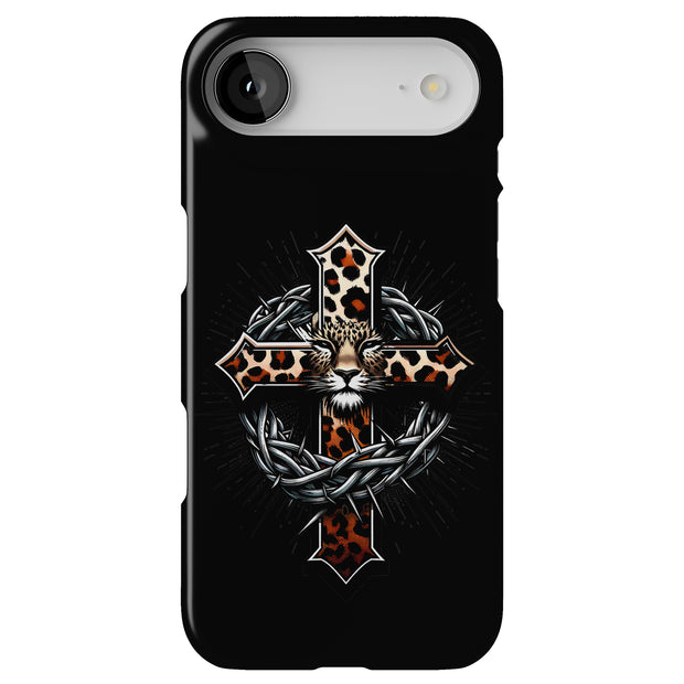 Leopard Cross Tough Cases For Apple iPhone (17, 16, 15, 14, 13, 12, 11, X, SE, 8, 7/ Air, Plus, Pro, Max, Mini, XR, XS), Print in USA