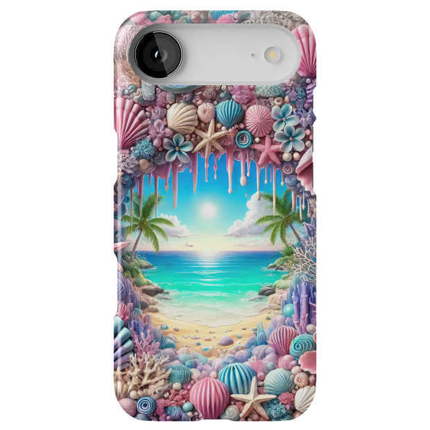 Seashells Beach Tough Cases For Apple iPhone (17, 16, 15, 14, 13, 12, 11, X, SE, 8, 7/ Air, Plus, Pro, Max, Mini, XR, XS), Print in USA