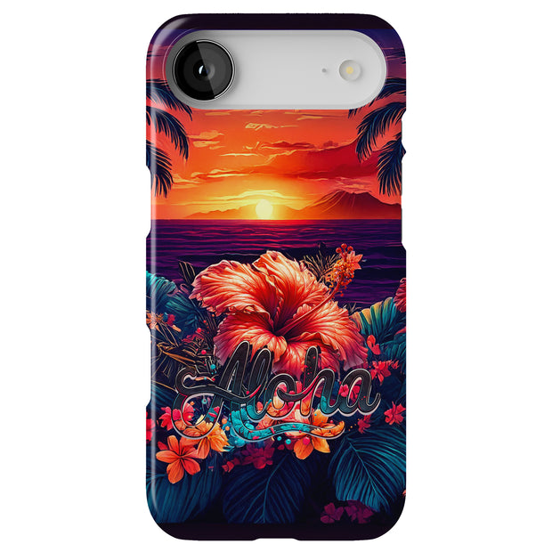Aloha Sunset Tough Cases For Apple iPhone (17, 16, 15, 14, 13, 12, 11, X, SE, 8, 7/ Air, Plus, Pro, Max, Mini, XR, XS), Print in USA