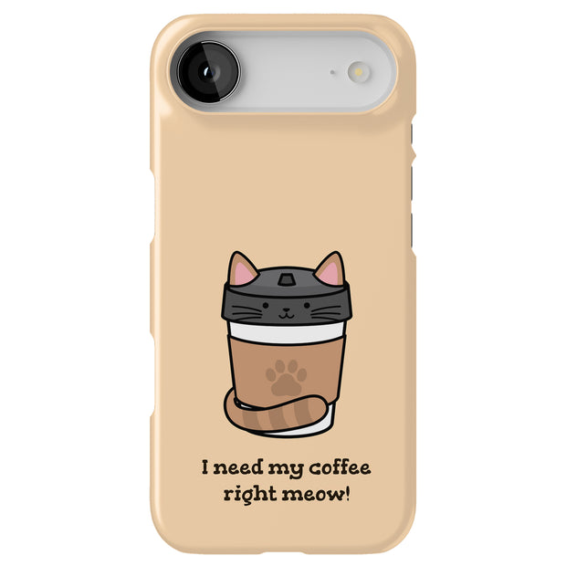 Meow Coffee Tough Cases For Apple iPhone (17, 16, 15, 14, 13, 12, 11, X, SE, 8, 7/ Air, Plus, Pro, Max, Mini, XR, XS), Print in USA