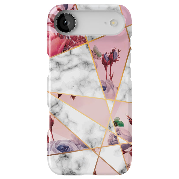 Marble Flower Tough Cases For Apple iPhone (17, 16, 15, 14, 13, 12, 11, X, SE, 8, 7/ Air, Plus, Pro, Max, Mini, XR, XS), Print in USA