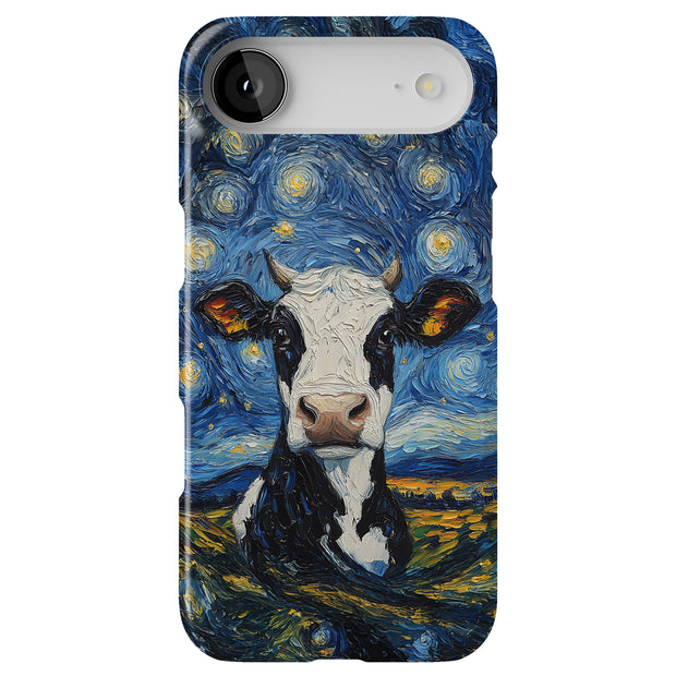 Cow Night 1 Tough Cases For Apple iPhone (17, 16, 15, 14, 13, 12, 11, X, SE, 8, 7/ Air, Plus, Pro, Max, Mini, XR, XS), Print in USA