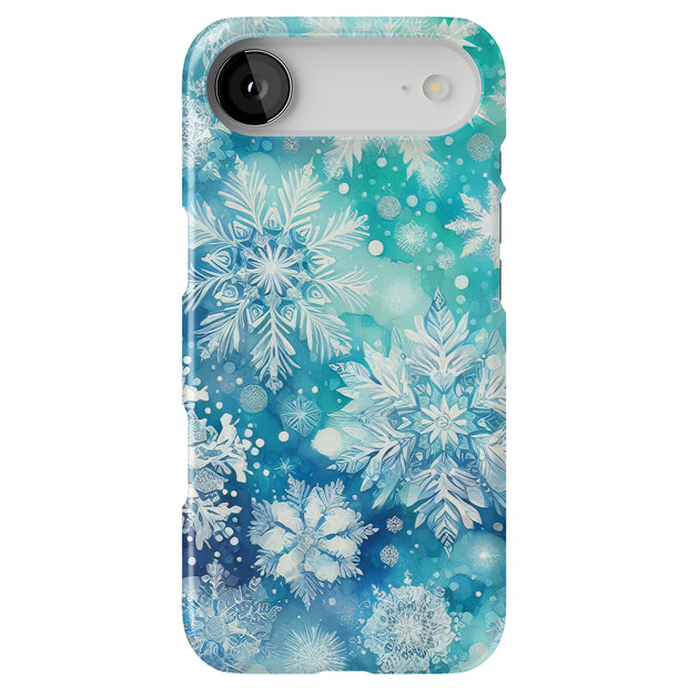 Snowflake Blue 1 Tough Cases For Apple iPhone (17, 16, 15, 14, 13, 12, 11, X, SE, 8, 7/ Air, Plus, Pro, Max, Mini, XR, XS), Print in USA