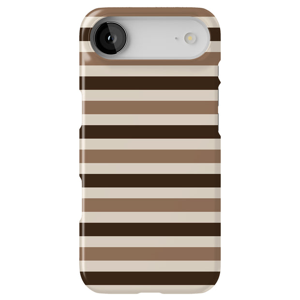 Coffee Stripes Tough Cases For Apple iPhone (17, 16, 15, 14, 13, 12, 11, X, SE, 8, 7/ Air, Plus, Pro, Max, Mini, XR, XS), Print in USA