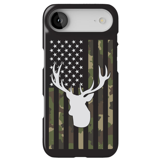 USA Flag Deer 2 Tough Cases For Apple iPhone (17, 16, 15, 14, 13, 12, 11, X, SE, 8, 7/ Air, Plus, Pro, Max, Mini, XR, XS), Print in USA