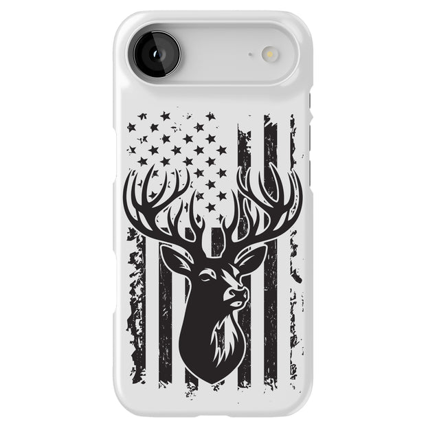 USA Flag Deer 3 Tough Cases For Apple iPhone (17, 16, 15, 14, 13, 12, 11, X, SE, 8, 7/ Air, Plus, Pro, Max, Mini, XR, XS), Print in USA