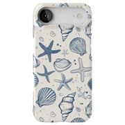 Blue Sea Shells Tough Cases For Apple iPhone (17, 16, 15, 14, 13, 12, 11, X, SE, 8, 7/ Air, Plus, Pro, Max, Mini, XR, XS), Print in USA