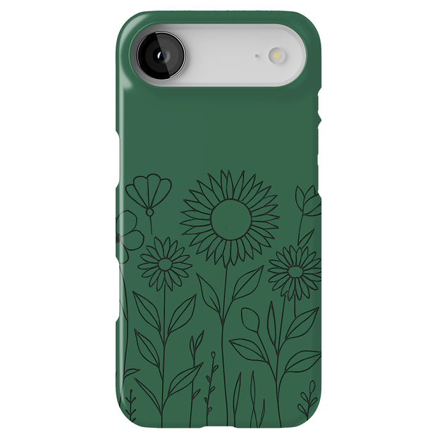 Flower Line Art Tough Cases For Apple iPhone (17, 16, 15, 14, 13, 12, 11, X, SE, 8, 7/ Air, Plus, Pro, Max, Mini, XR, XS), Print in USA