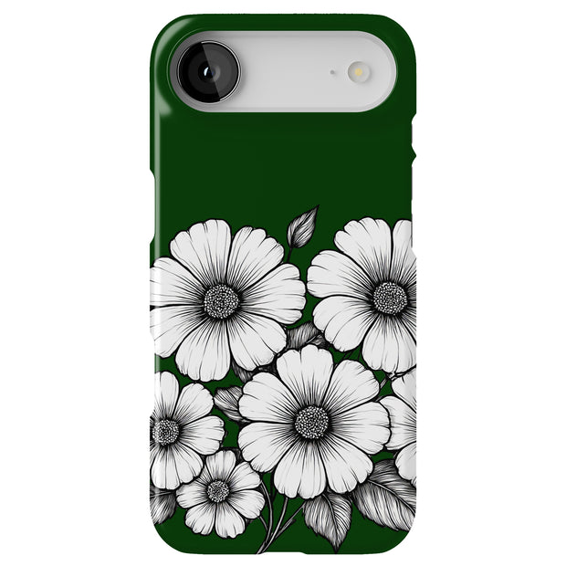 Line Art Floral Tough Cases For Apple iPhone (17, 16, 15, 14, 13, 12, 11, X, SE, 8, 7/ Air, Plus, Pro, Max, Mini, XR, XS), Print in USA