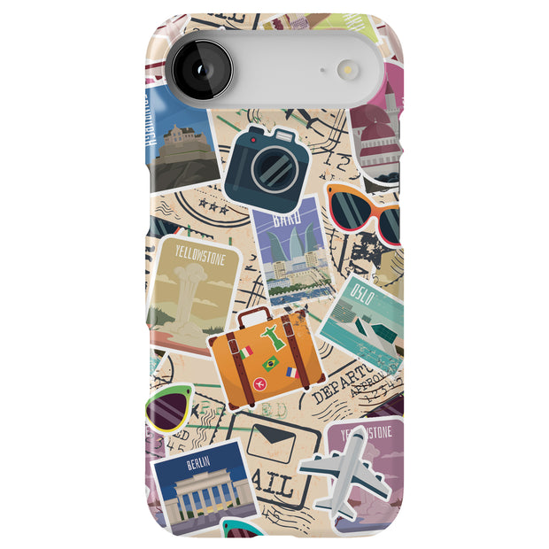Travel Sticker Tough Cases For Apple iPhone (17, 16, 15, 14, 13, 12, 11, X, SE, 8, 7/ Air, Plus, Pro, Max, Mini, XR, XS), Print in USA