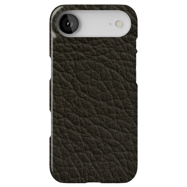 Black Leather Tough Cases For Apple iPhone (17, 16, 15, 14, 13, 12, 11, X, SE, 8, 7/ Air, Plus, Pro, Max, Mini, XR, XS), Print in USA