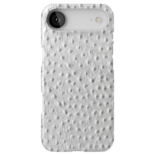White Ostrich Tough Cases For Apple iPhone (17, 16, 15, 14, 13, 12, 11, X, SE, 8, 7/ Air, Plus, Pro, Max, Mini, XR, XS), Print in USA