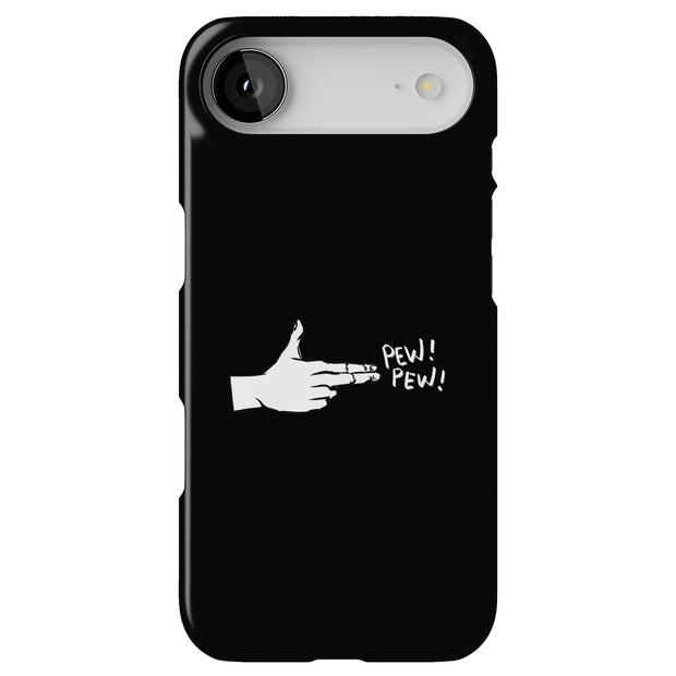Pew Pew Hand Tough Cases For Apple iPhone (17, 16, 15, 14, 13, 12, 11, X, SE, 8, 7/ Air, Plus, Pro, Max, Mini, XR, XS), Print in USA