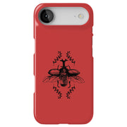 Beetle On Red Tough Cases For Apple iPhone (17, 16, 15, 14, 13, 12, 11, X, SE, 8, 7/ Air, Plus, Pro, Max, Mini, XR, XS), Print in USA