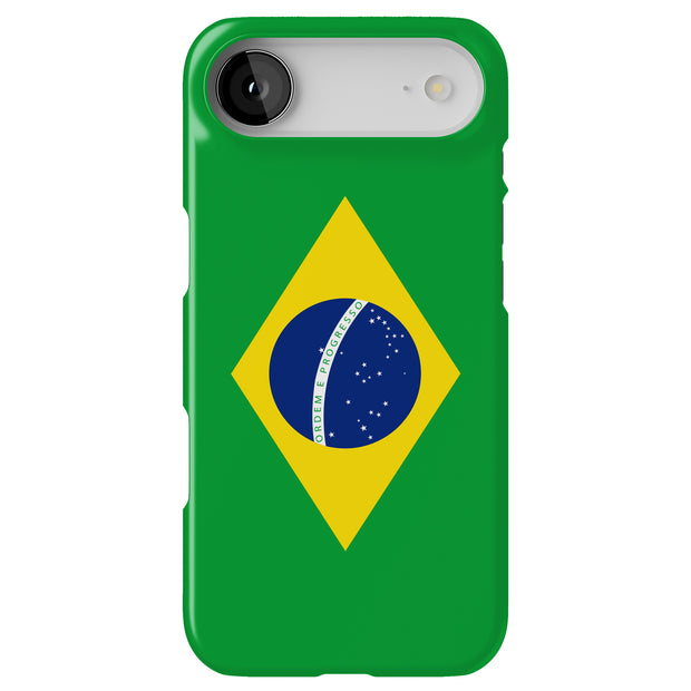 Flag Brazil Tough Cases For Apple iPhone (17, 16, 15, 14, 13, 12, 11, X, SE, 8, 7/ Air, Plus, Pro, Max, Mini, XR, XS), Print in USA