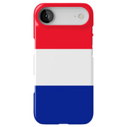 Flag France Tough Cases For Apple iPhone (17, 16, 15, 14, 13, 12, 11, X, SE, 8, 7/ Air, Plus, Pro, Max, Mini, XR, XS), Print in USA