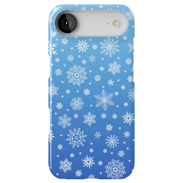 Blue Snowflakes Tough Cases For Apple iPhone (17, 16, 15, 14, 13, 12, 11, X, SE, 8, 7/ Air, Plus, Pro, Max, Mini, XR, XS), Print in USA