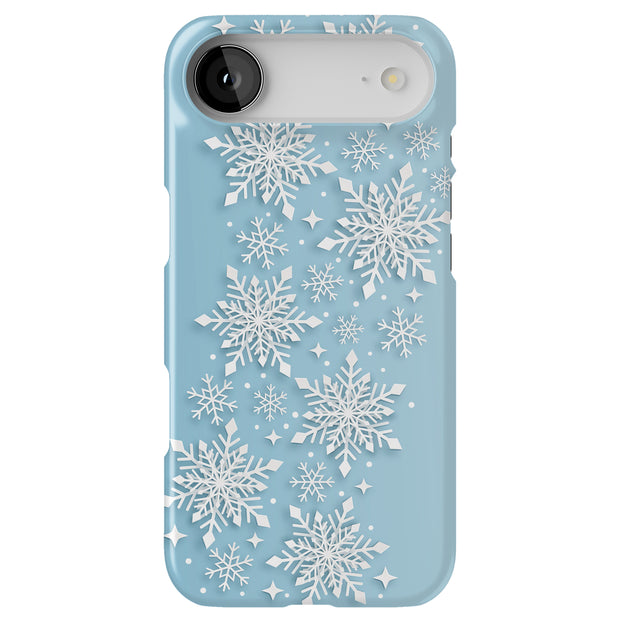 Snowflake Blue Tough Cases For Apple iPhone (17, 16, 15, 14, 13, 12, 11, X, SE, 8, 7/ Air, Plus, Pro, Max, Mini, XR, XS), Print in USA
