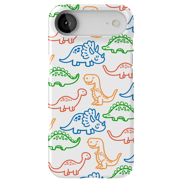 Dinosaur Cute 3 Tough Cases For Apple iPhone (17, 16, 15, 14, 13, 12, 11, X, SE, 8, 7/ Air, Plus, Pro, Max, Mini, XR, XS), Print in USA