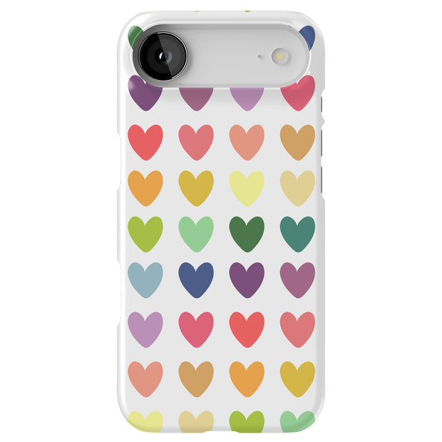 Colorful Hearts Tough Cases For Apple iPhone (17, 16, 15, 14, 13, 12, 11, X, SE, 8, 7/ Air, Plus, Pro, Max, Mini, XR, XS), Print in USA