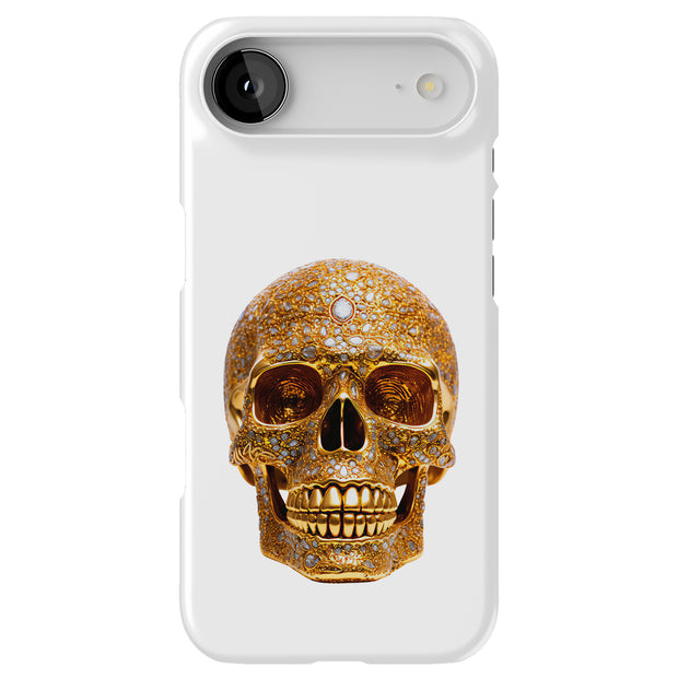 Gold Gems Skull Tough Cases For Apple iPhone (17, 16, 15, 14, 13, 12, 11, X, SE, 8, 7/ Air, Plus, Pro, Max, Mini, XR, XS), Print in USA